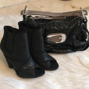 Steve Madden TDubai Black Faux Snake Heels